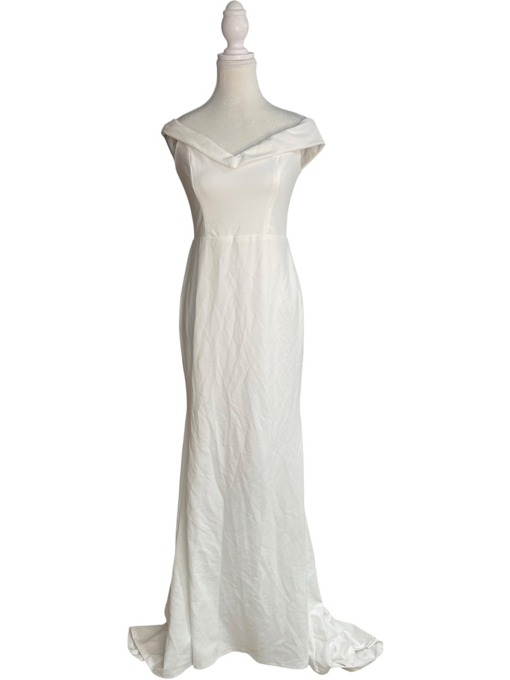Lulus Arienne Off-the-Shoulder Mermaid Maxi Bridal Dress White